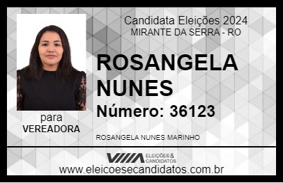 Candidato ROSANGELA NUNES 2024 - MIRANTE DA SERRA - Eleições