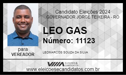 Candidato LEO GAS 2024 - GOVERNADOR JORGE TEIXEIRA - Eleições