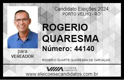 Candidato ROGERIO QUARESMA 2024 - PORTO VELHO - Eleições