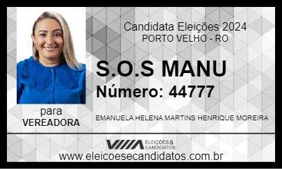 Candidato S.O.S MANU 2024 - PORTO VELHO - Eleições