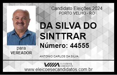 Candidato DA SILVA DO SINTTRAR 2024 - PORTO VELHO - Eleições