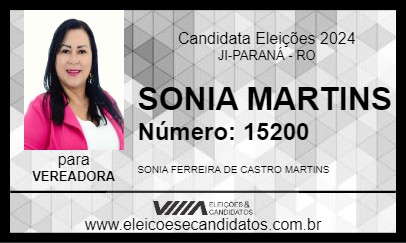 Candidato SONIA MARTINS 2024 - JI-PARANÁ - Eleições