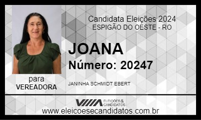 Candidato JOANA 2024 - ESPIGÃO DO OESTE - Eleições