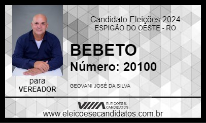 Candidato BEBETO 2024 - ESPIGÃO DO OESTE - Eleições