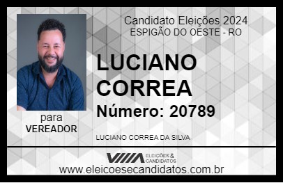 Candidato LUCIANO CORREA 2024 - ESPIGÃO DO OESTE - Eleições