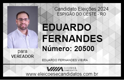 Candidato EDUARDO FERNANDES 2024 - ESPIGÃO DO OESTE - Eleições