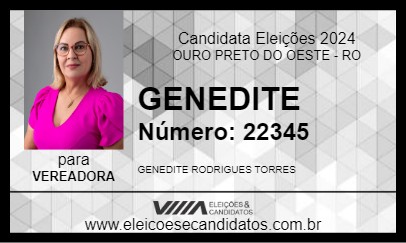 Candidato GENEDITE 2024 - OURO PRETO DO OESTE - Eleições