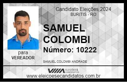 Candidato SAMUEL COLOMBI 2024 - BURITIS - Eleições