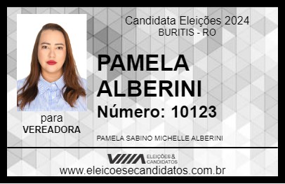 Candidato PAMELA ALBERINI 2024 - BURITIS - Eleições