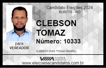 Candidato CLEBSON TOMAZ 2024 - BURITIS - Eleições