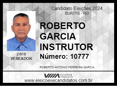 Candidato ROBERTO GARCIA INSTRUTOR 2024 - BURITIS - Eleições