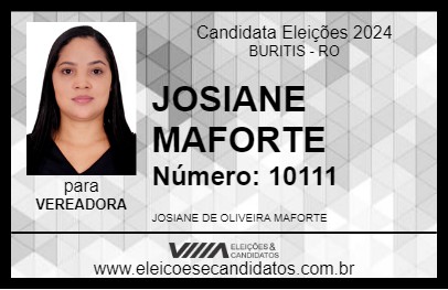 Candidato JOSIANE MAFORTE 2024 - BURITIS - Eleições