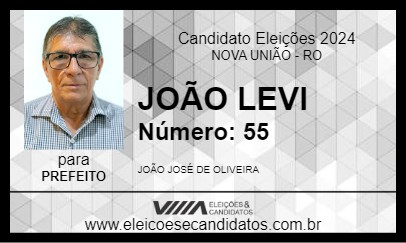 Candidato JOÃO LEVI 2024 - NOVA UNIÃO - Eleições