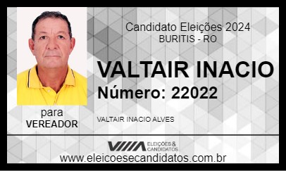 Candidato VALTAIR INACIO 2024 - BURITIS - Eleições