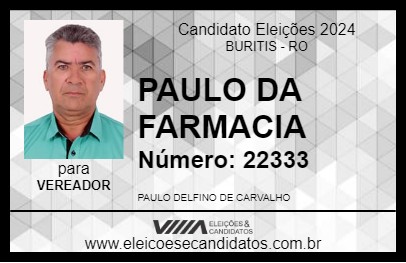 Candidato PAULO DA FARMACIA 2024 - BURITIS - Eleições