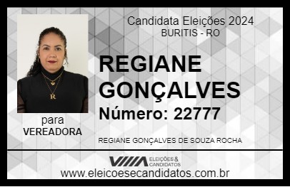 Candidato REGIANE GONÇALVES 2024 - BURITIS - Eleições