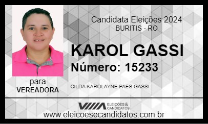 Candidato KAROL GASSI 2024 - BURITIS - Eleições