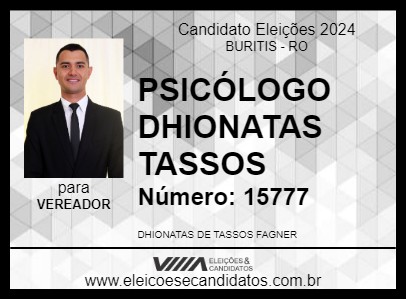 Candidato PSICÓLOGO DHIONATAS TASSOS 2024 - BURITIS - Eleições