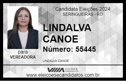 Candidato LINDALVA CANOE 2024 - SERINGUEIRAS - Eleições