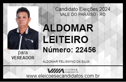 Candidato ALDOMAR LEITEIRO 2024 - VALE DO PARAÍSO - Eleições