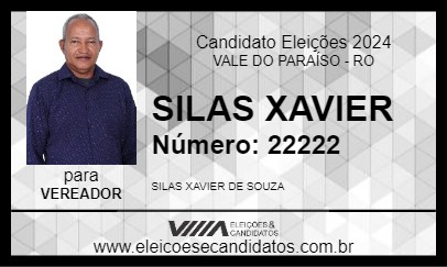 Candidato SILAS XAVIER 2024 - VALE DO PARAÍSO - Eleições