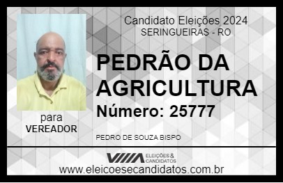 Candidato PEDRÃO DA AGRICULTURA 2024 - SERINGUEIRAS - Eleições