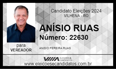 Candidato ANÍSIO RUAS 2024 - VILHENA - Eleições