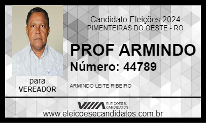 Candidato PROF ARMINDO 2024 - PIMENTEIRAS DO OESTE - Eleições