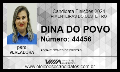 Candidato DINA DO POVO 2024 - PIMENTEIRAS DO OESTE - Eleições