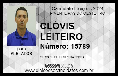 Candidato CLÓVIS LEITEIRO 2024 - PIMENTEIRAS DO OESTE - Eleições