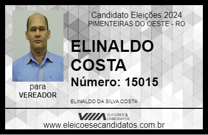 Candidato ELINALDO COSTA 2024 - PIMENTEIRAS DO OESTE - Eleições