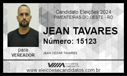 Candidato JEAN TAVARES 2024 - PIMENTEIRAS DO OESTE - Eleições