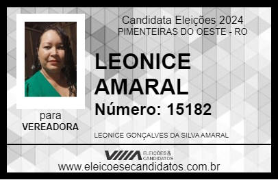 Candidato LEONICE AMARAL 2024 - PIMENTEIRAS DO OESTE - Eleições