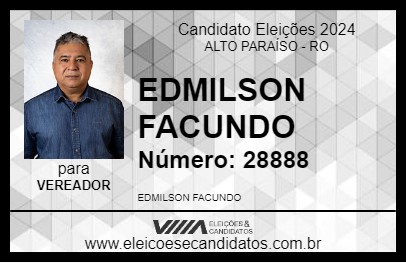 Candidato EDMILSON FACUNDO 2024 - ALTO PARAÍSO - Eleições