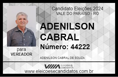 Candidato ADENILSON CABRAL 2024 - VALE DO PARAÍSO - Eleições