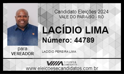 Candidato LACÍDIO LIMA 2024 - VALE DO PARAÍSO - Eleições