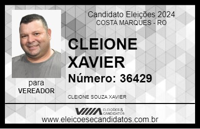 Candidato CLEIONE XAVIER 2024 - COSTA MARQUES - Eleições