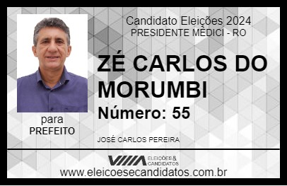 Candidato ZÉ CARLOS DO MORUMBI 2024 - PRESIDENTE MÉDICI - Eleições