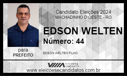 Candidato EDSON WELTEN 2024 - MACHADINHO D\OESTE - Eleições