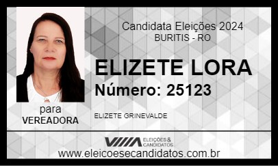 Candidato ELIZETE LORA 2024 - BURITIS - Eleições