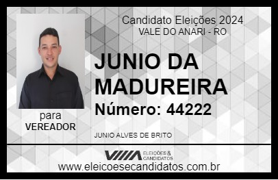 Candidato JUNIO DA MADUREIRA 2024 - VALE DO ANARI - Eleições