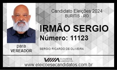 Candidato IRMÃO SERGIO 2024 - BURITIS - Eleições