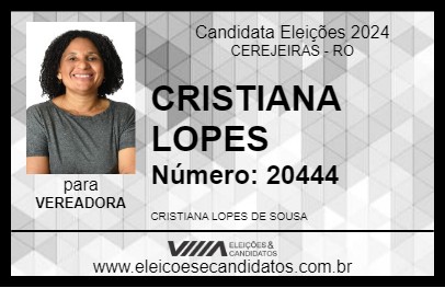 Candidato CRISTIANA LOPES 2024 - CEREJEIRAS - Eleições