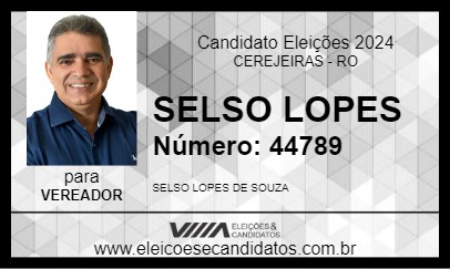 Candidato SELSO LOPES 2024 - CEREJEIRAS - Eleições