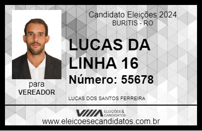 Candidato LUCAS DA LINHA 16 2024 - BURITIS - Eleições