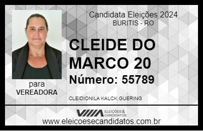 Candidato CLEIDE DO MARCO 20 2024 - BURITIS - Eleições