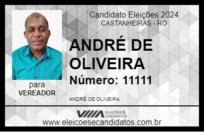 Candidato ANDRÉ DE OLIVEIRA 2024 - CASTANHEIRAS - Eleições