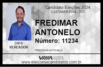 Candidato FREDIMAR ANTONELO 2024 - CASTANHEIRAS - Eleições