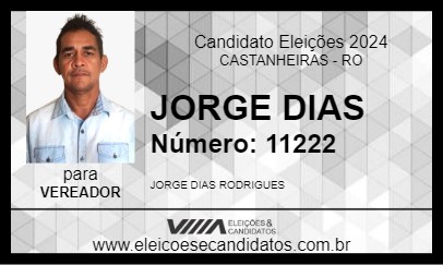 Candidato JORGE DIAS 2024 - CASTANHEIRAS - Eleições