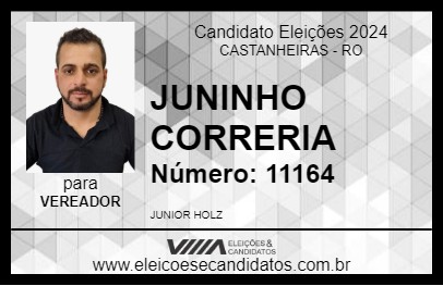 Candidato JUNINHO CORRERIA 2024 - CASTANHEIRAS - Eleições